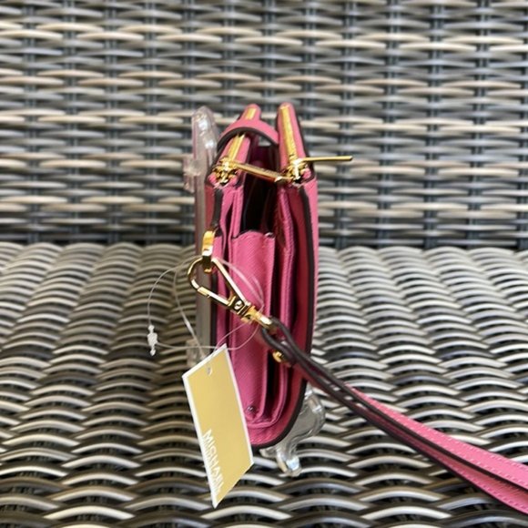 Michael Kors Jet Set Travel Large Double Zip Wristlet Wallet Rosewood Leather - Picture 5 of 16